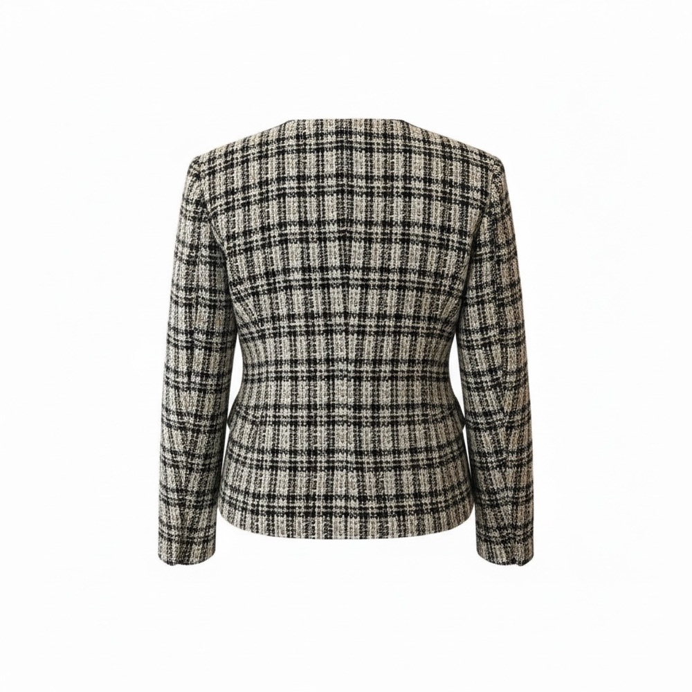 NWOT Babaton Women's Tweed Checkered Blazer - Picture 2 of 16